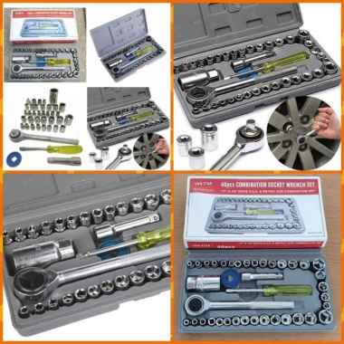 SET KUNCI SHOCK 40 IN 1 MOBIL MOTOR SOCKET TOOL KIT SET PAS RING