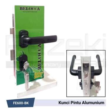 Kunci Pintu Aluminium Belocca - Handle Rossete Kunci Pintu Besi Teralis Belocca-Hitam