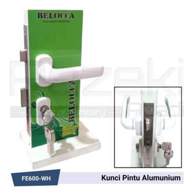 Kunci Pintu Aluminium Belocca - Handle Rossete Kunci Pintu Besi Teralis Belocca-Putih