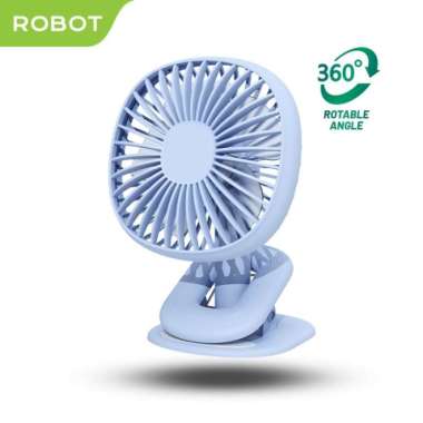 Robot Mini Fan RT-BF10B Kipas Angin Portable dengan Klip Kuat Original BLUE