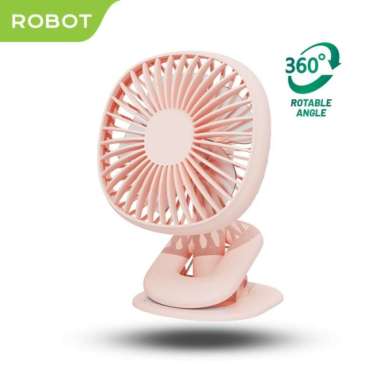 Robot Mini Fan RT-BF10B Kipas Angin Portable dengan Klip Kuat Original PINK