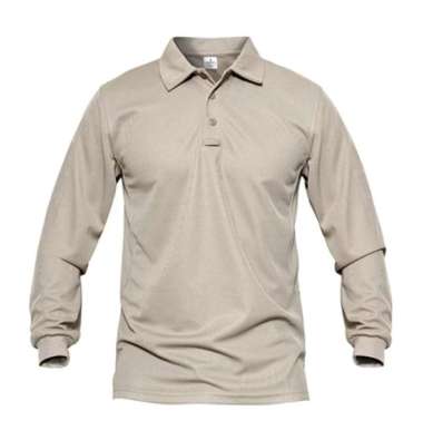 Jemssky - Kaos Polo Shirt Polo Kerah Polos Lengan Panjang Polo Unisex Putih M