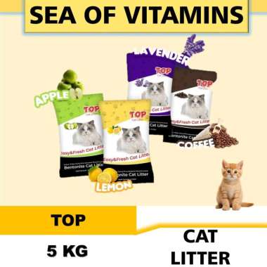 Pasir Kucing TOP 5 Liter/Litter Pasir Gumpal Wangi Kotoran Kucing KOPI