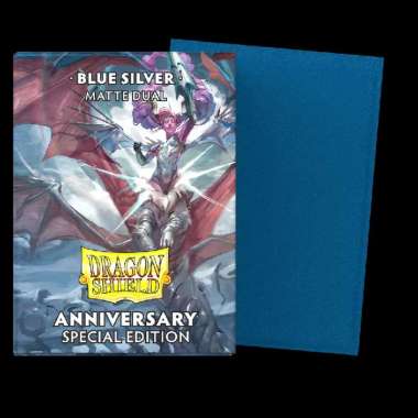 Dragon Shield Blue Silver 25th Special Edition Matte Dual Sleeves Standard Size