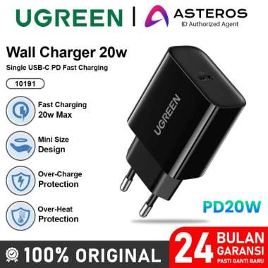 UGREEN Charger iPhone Lightning MFI PD Type C Fast Charging 20w 30w ADP 20W Black