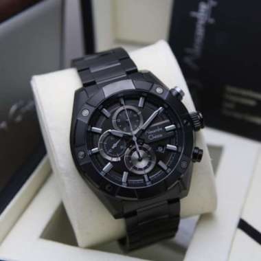 JAM TANGAN PRIA ALEXANDRE CHRISTIE AC 6604 AC6604 FULL BLACK ORIGINAL