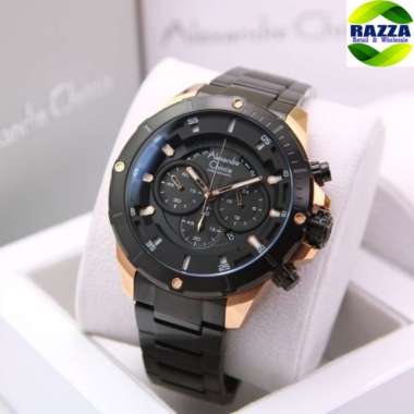JAM TANGAN PRIA ALEXANDRE CHRISTIE AC 6529 AC6529 BLACK ROSEGOLD ORI