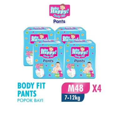 [4 Pcs] Baby Happy Pants M 48 Popok Celana Sekali Pakai