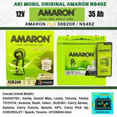 Aki Mobil Toyota Avanza NS40Z / 38B20R Amaron FLO Aki Kering 12v / 35Ah