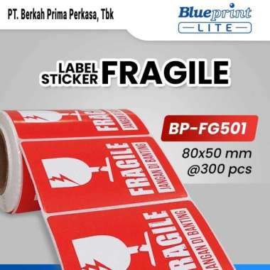 Label Sticker Unboxing Fragile BLUEPRINT 70x50 mm FRAGILE FG501