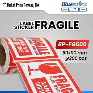 Label Sticker Unboxing Fragile BLUEPRINT 70x50 mm FRAGILE FG505