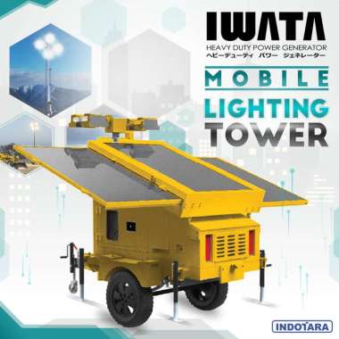Mobile Solar Light Tower / Lampu Sorot Solar Panel 3×335W - IWATA SP300