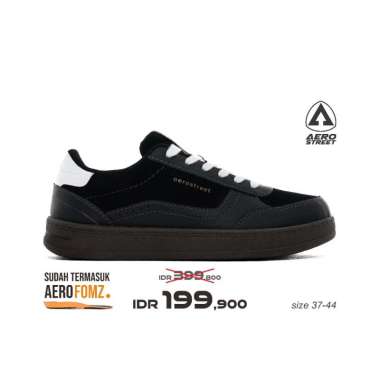 Aerostreet 37-44 Austin Coklat Tua Hitam Hitam - Sepatu Sneakers Casual 42