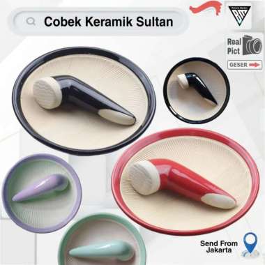 Cobek Keramik Estetik / Cobek + Ulekan Keramik Sultan Viral Elegant