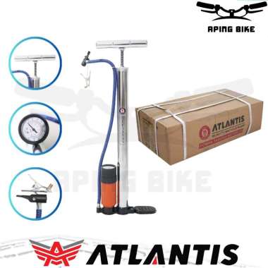 Pompa Ban Sepeda Atlantis 2 Cop + Meter Pompa Ban Sepeda Motor