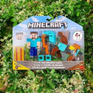 Minecraft Comic Maker 2pack Figures Steve and Armored Horse