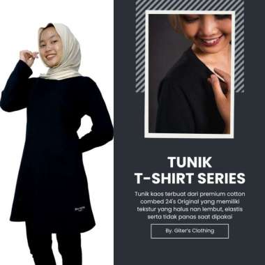 Kaos tunik bahan katun combed premium by giter's clothing - kaos polos oversize wanita - kaos wanita