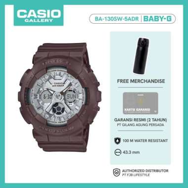 Casio Baby-G Jam Tangan Wanita BA-130SW-5ADR Analog Digital Water Resistance Brown