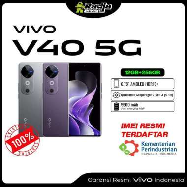 VIVO V40 5G 12/256 GB Smartphone Android Original Garansi Resmi Purple