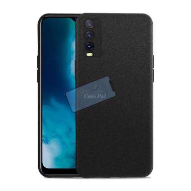 Premium Case Slim Matte Sandstone Case Vivo Y20 l Y20s Soft Case Y20 Y20s Hitam
