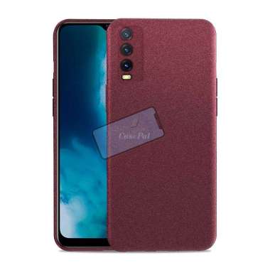 Premium Case Slim Matte Sandstone Case Vivo Y20 l Y20s Soft Case Y20 Y20 Merah