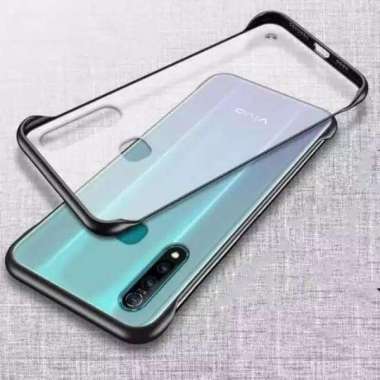 Vivo Y19 Case Transculent Matte Frame Less Transparan Case Vivo Y19 Hitam