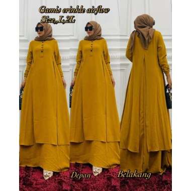 GAMIS CRINGKEL PREMIUM BRAND YULIA HD LD 110 BUSUI & WUDHU FRIENDLY GAMIS CANTIK & MEWAH Ld125cm (Ju