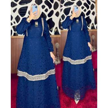 GAMIS BROKAT MUTIARA PREMIUM RENDA GAMIS PESTA BURKAT MEWAH BANGET Ld120cm (Jumbo) B