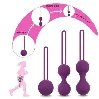 KEGEL BALLS EXERCISER PELVIC FLOOR MUSCLE SAFE SILICONE SHRINK BALLS Ungu