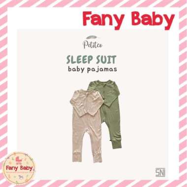 PETITCO SLEEPSUIT BABY PAJAMAS 9-12 bulan OLIVE