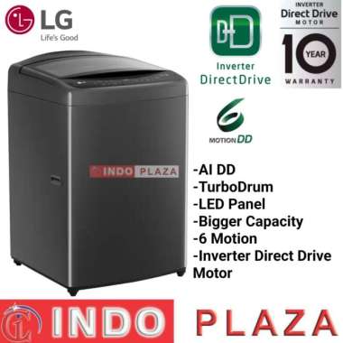 MESIN CUCI LG 1 TABUNG 18 Kg TV2518DV3B INVERTER AI WASH TOP LOADING