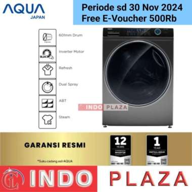 MESIN CUCI AQUA FRONT LOADING 15 Kg INVERTER FQW-1580BS