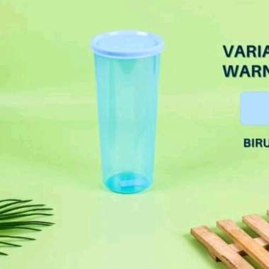 GELAS TUTUP WARNA / GELAS TUTUP PLASTIK / GELAS VIOLA TUTUP L 600ML Biru