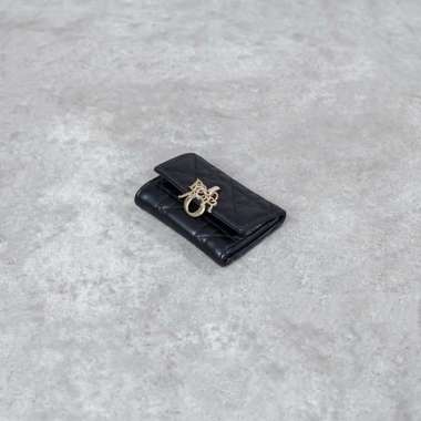 Dompet CHRISTIAN DIOR MY DIOR BLACK LEATHER TRIFOLD WALLET 100% ORIGINAL 9X8CM