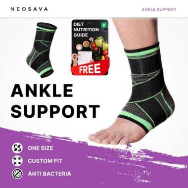 Pelindung Engkel Kaki Olahraga Ankle Wrap Brace Deker Tumit Support M Green
