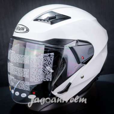 ZEUS Helm ZS611 SOLID WHITE ZS-611 Import ZS 611 Double Visor L