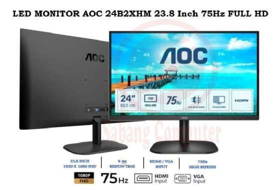 LED MONITOR AOC 24B2XHM 23.8 Inch 75Hz FULL HD