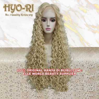 FRONT LACE WIG HALF LACE WIG LACE WIG WANITA PANJANG CURLY WAVE KERITING KRIBO WIG CEWEK KOREA NATUR