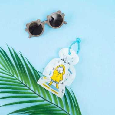 Jas Hujan Gantung Disposable Plastik Transparan Sekali Pakai Anak Dewasa Anak Putih