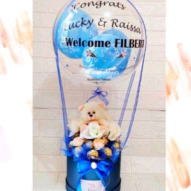 Balon buket graduation wisuda coklat ferrero hadiah hampers kado welcoming baby