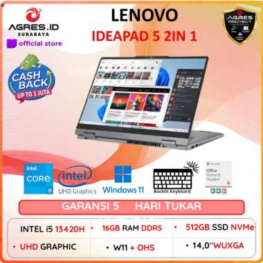 Laptop Lenovo IDEAPAD 5 2IN1 14 INTEL CORE I5 13420H RAM 16gb SSD 512gb Windows 11+Office home stude