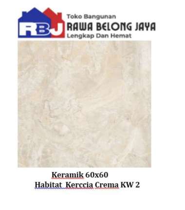 Keramik 60x60 Habitat Kerccia Crema KW2 isi 1.44 / Keramik Lantai Glossy 60X60
