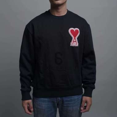 AMI PARIS Sweater Decoeur Red Heart Black S