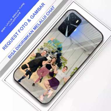 Custom Case Casing Glosy Tempered Glass Cover Belakang Skin Hp Vivo Y12, Y19, Y91C, V17 VIVO Y12 CUS