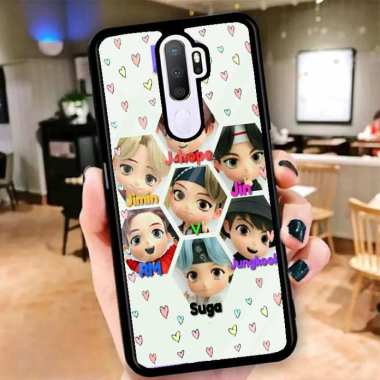 Custom Case Casing Glosy Tempered Glass Cover Belakang Skin Hp Vivo Y12, Y19, Y91C, V17 VIVO Y12 SER