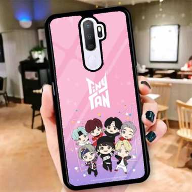 Custom Case Casing Glosy Tempered Glass Cover Belakang Skin Hp Vivo Y12, Y19, Y91C, V17 VIVO Y12 SER