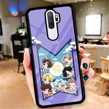 Custom Case Casing Glosy Tempered Glass Cover Belakang Skin Hp Vivo Y12, Y19, Y91C, V17 VIVO Y19 SER