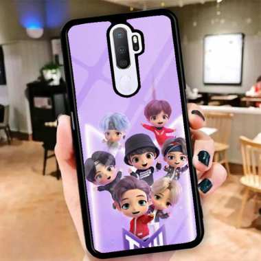 Custom Case Casing Glosy Tempered Glass Cover Belakang Skin Hp Vivo Y12, Y19, Y91C, V17 VIVO Y12 SER