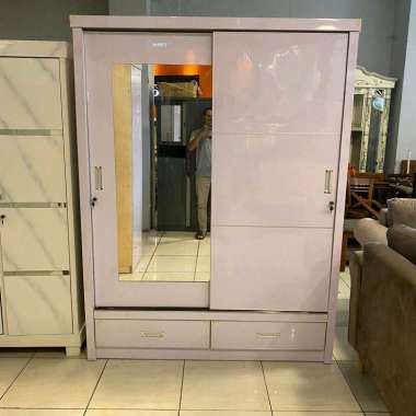lemari pakaian sliding bahan hpl 2 pintu jumbo / lemari sliding hpl 2 pintu jumbo / lemari pakaian s