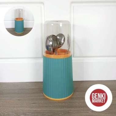 Tempat Sendok Garpu Alexa Dengan Tutup Tempat Penyimpanan Peralatan Makan Sendok Garpu Dengan Tutup 